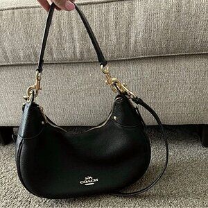 SOLD! Coach Mara Leather Hobo / Crossbody Bag in Black/Gold, EUC, Retail $428